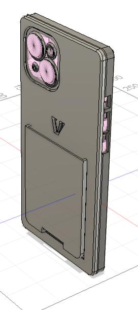 Phone case CAD isometric view