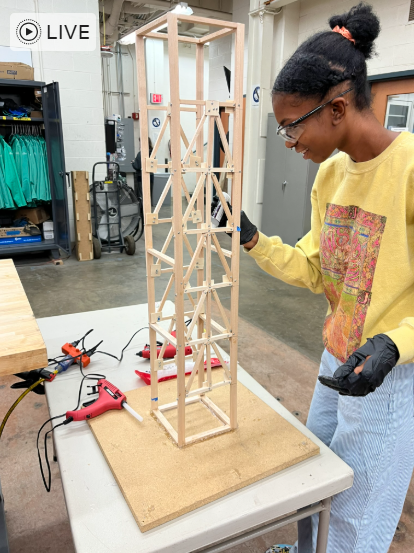 Tower prototype in workshop